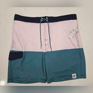 NWT George Mens Swim Trunks/ Shorts Tag Free Quick Dry Strerch UPF50+ Size L